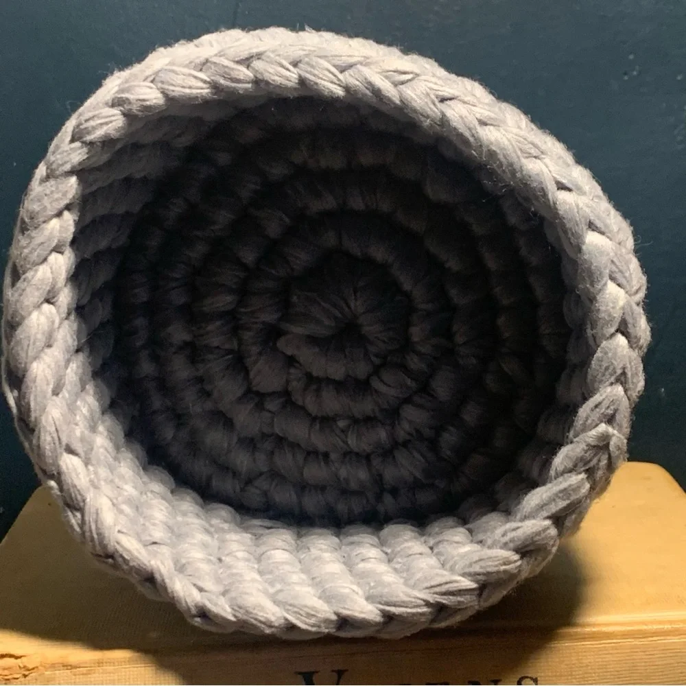 Handmade Crochet Basket Table Top Storage Catchall Gift Plant Organizing